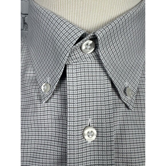 Gold Label Roundtree & Yorke Men’s 16 1/2-35 Button Down Dress Shirt Gray,White - Picture 8 of 9